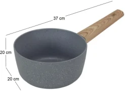 Casserole en aluminium forgé manche effet bois (20 cm)