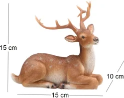 Cerf couché en résine