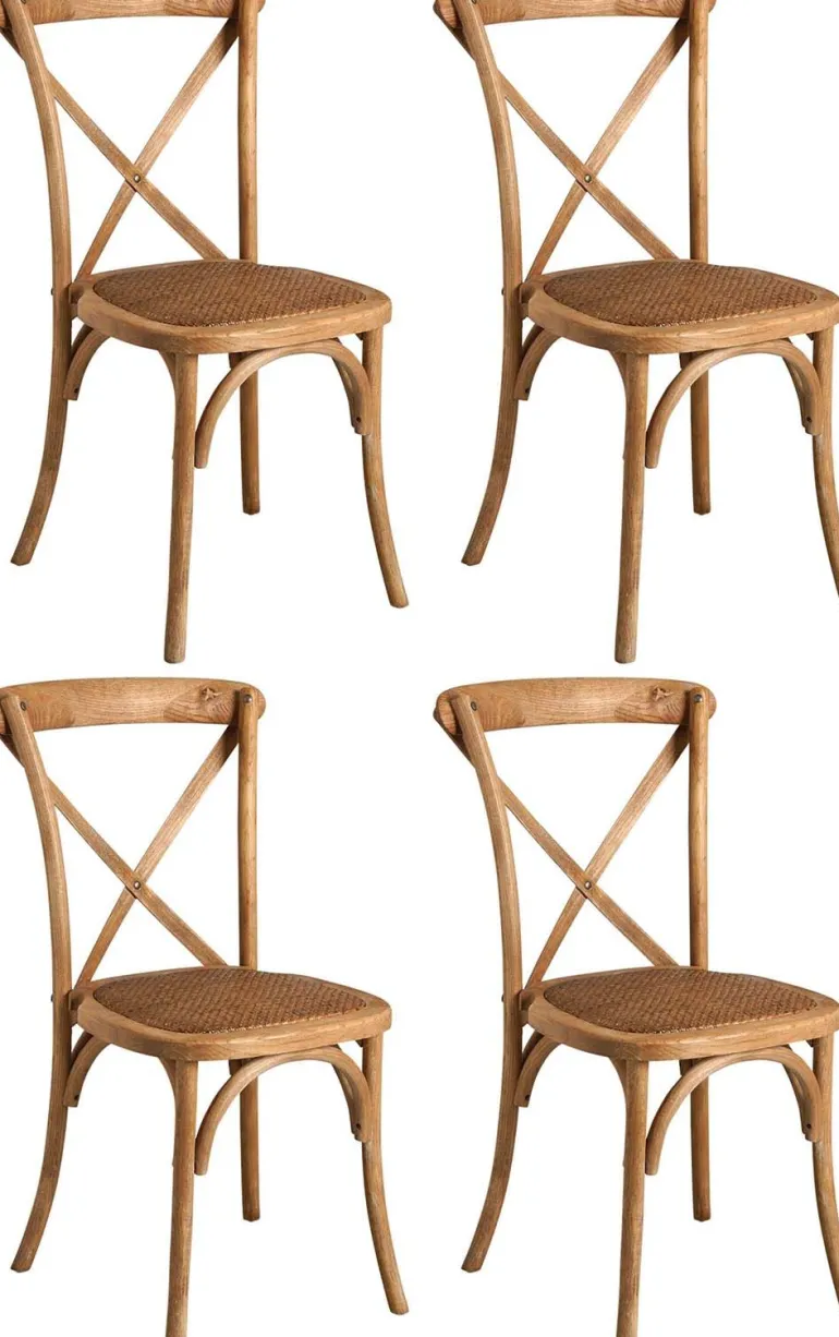 Chaise bistro en orme empilable (Lot de 4)