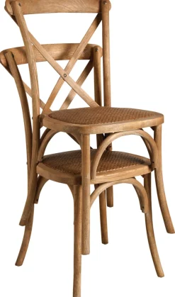 Chaise bistro en orme empilable (Lot de 6)