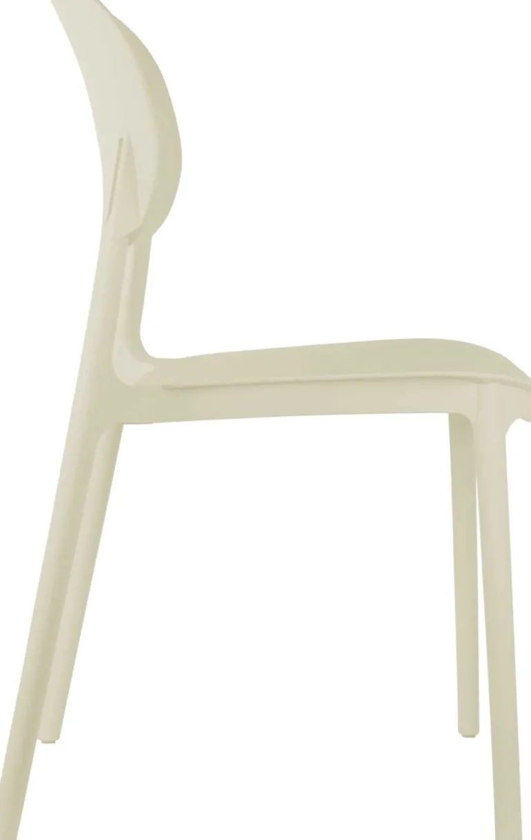 Chaise colorée en polypropylène Cheer (Blanc cassé)