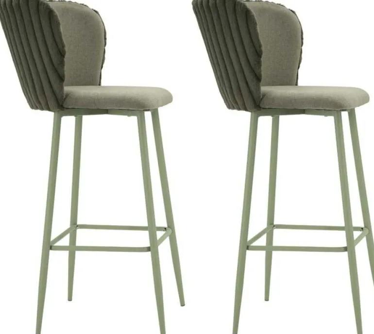 Chaise de bar en tissu et métal Alaska (Lot de 2) (Vert)