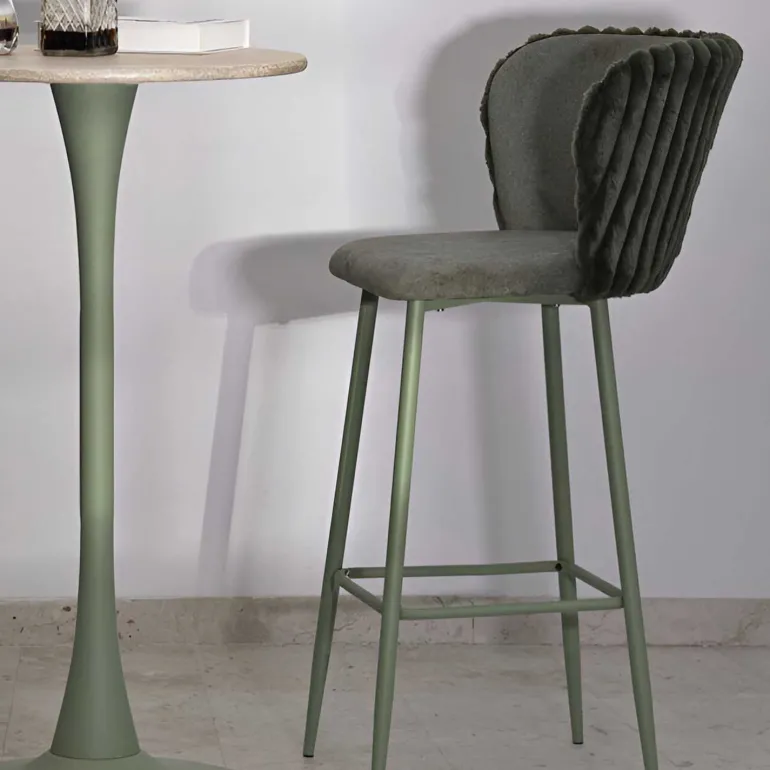 Chaise de bar en tissu et métal Alaska (Lot de 2) (Vert)