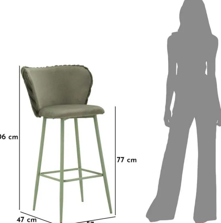 Chaise de bar en tissu et métal Alaska (Lot de 2) (Vert)