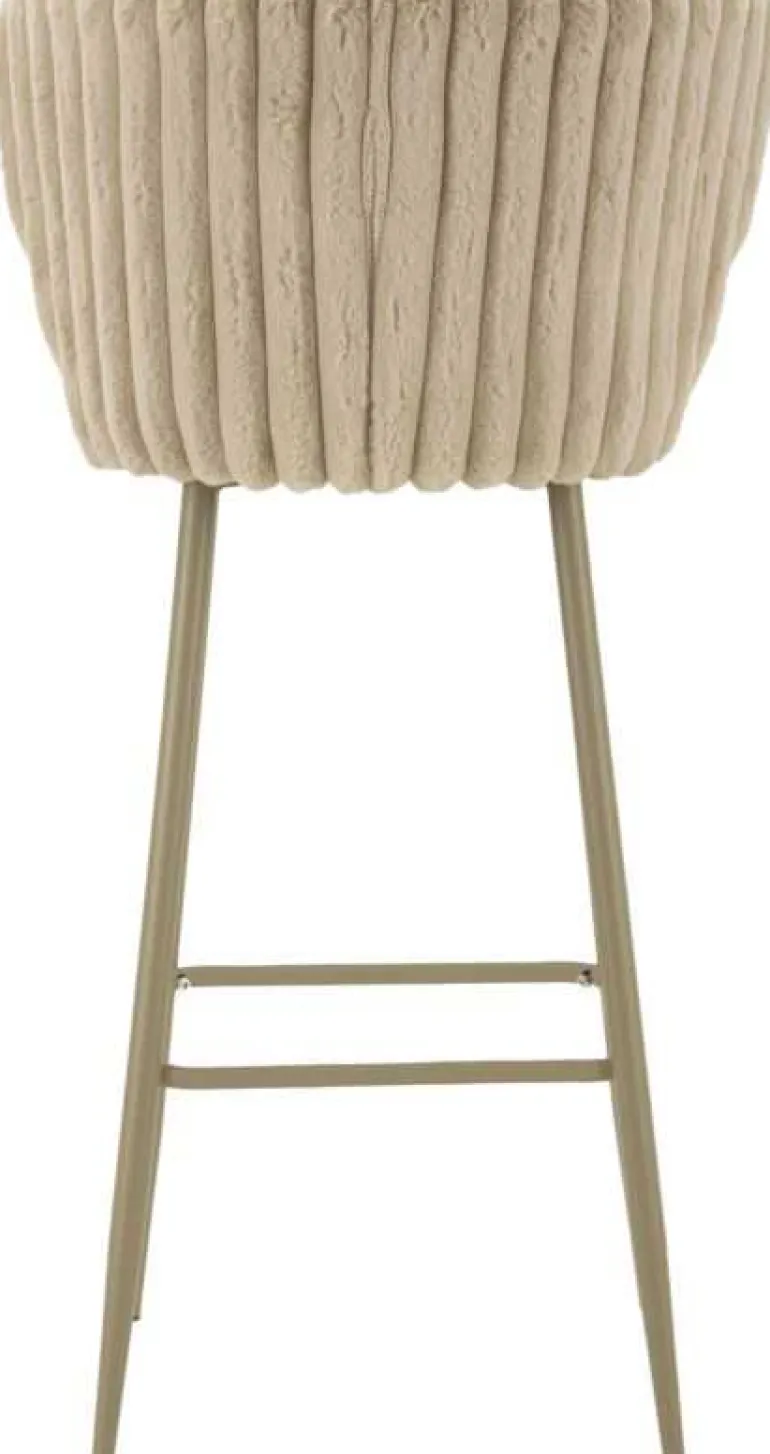 Chaise de bar en tissu et métal Alaska (Lot de 2) (Crème)