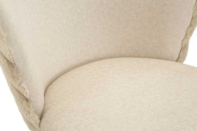 Chaise de bar en tissu et métal Alaska (Lot de 2) (Crème)