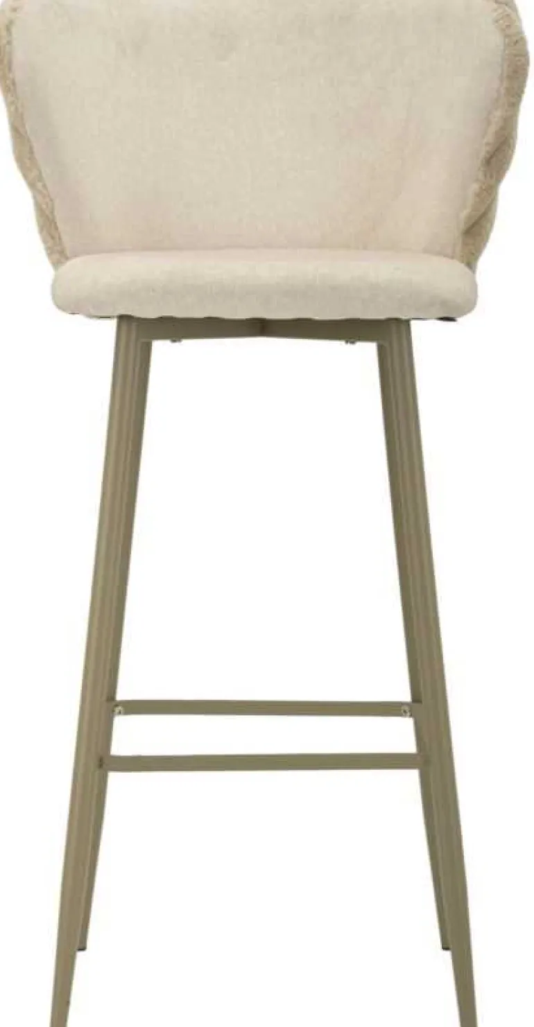 Chaise de bar en tissu et métal Alaska (Lot de 2) (Crème)