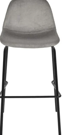 Chaise de bar en velours cotelé Giulia (Gris)