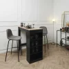 Chaise de bar en velours côtelé Giulia gris (Lot de 2)