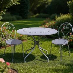 Chaise détente en fer Belle Époque (Lot de 2)