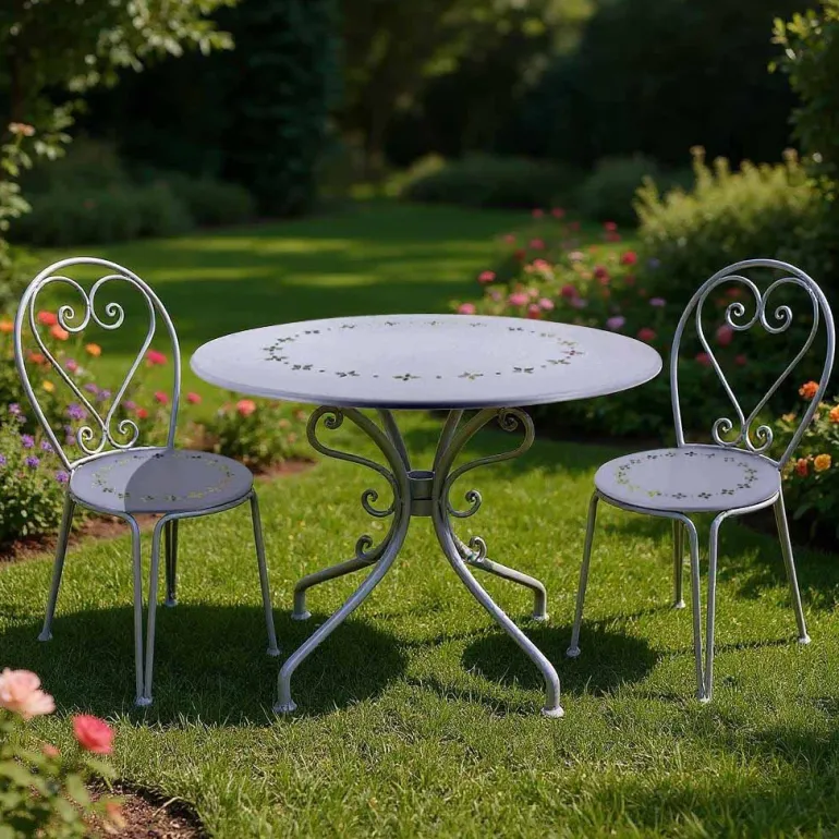 Chaise détente en fer Belle Époque (Lot de 2)