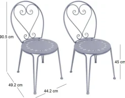 Chaise détente en fer Belle Époque (Lot de 2)