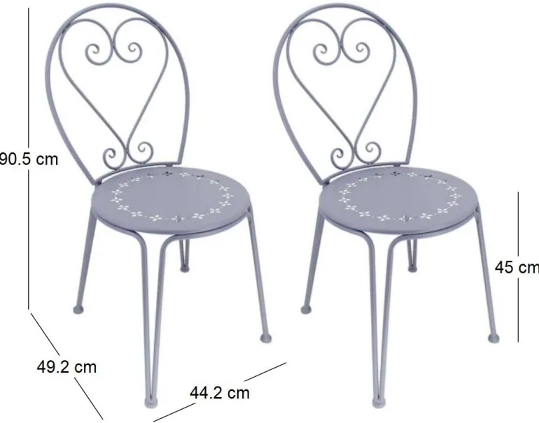 Chaise détente en fer Belle Époque (Lot de 2)