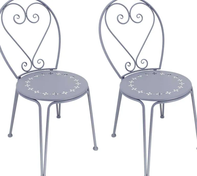 Chaise détente en fer Belle Époque (Lot de 2)