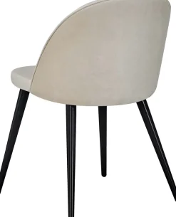 Chaise en velours avec pieds en acier Velvet (Lot de 4)