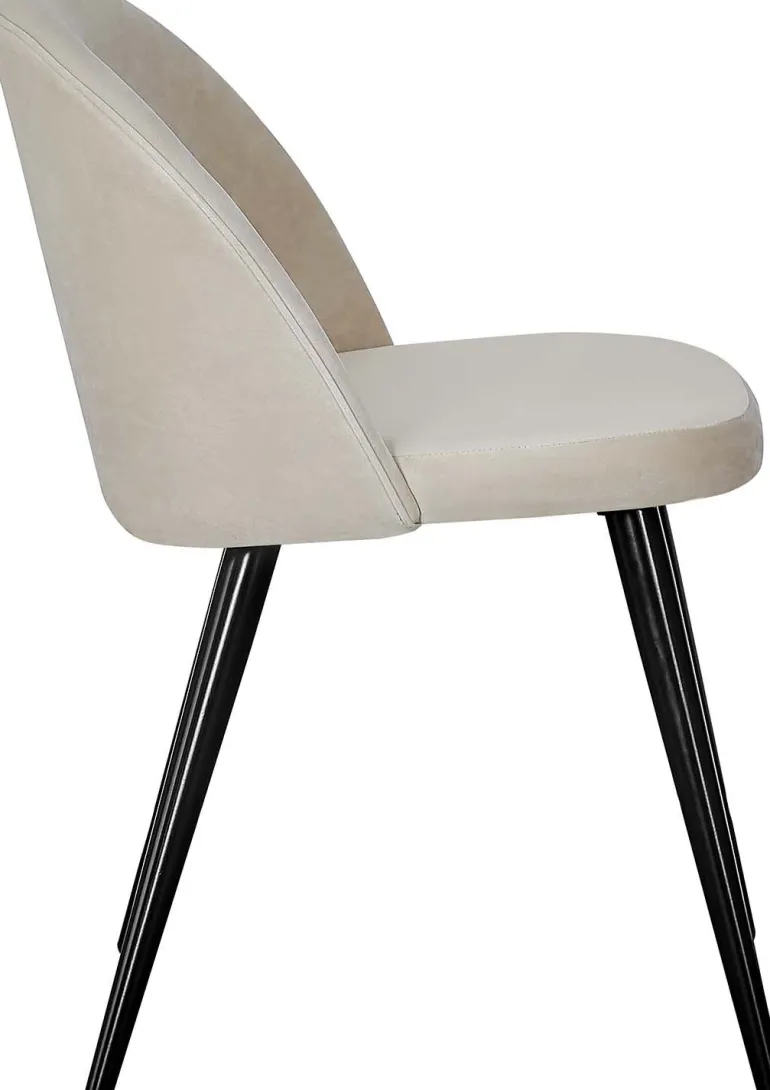 Chaise en velours avec pieds en acier Velvet (Lot de 4)