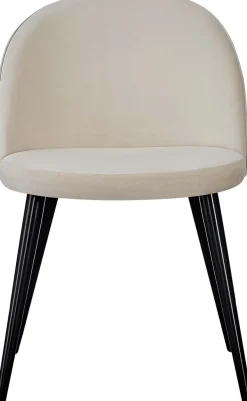 Chaise en velours avec pieds en acier Velvet (Lot de 2) (Beige)