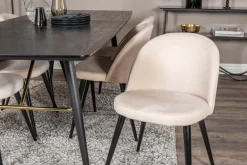 Chaise en velours avec pieds en acier Velvet (Lot de 2) (Beige)