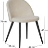 Chaise en velours avec pieds en acier Velvet (Lot de 6)