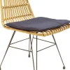 Chaise intérieure extérieure avec galette Surabaya (Bois naturel)