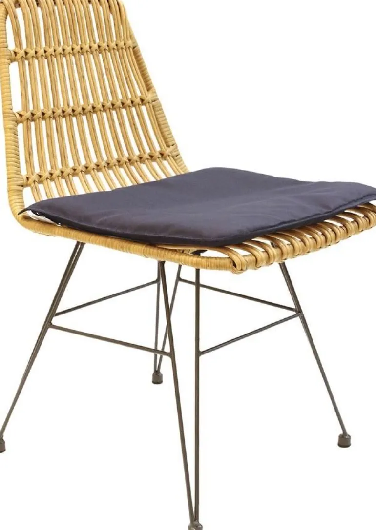 Chaise intérieure extérieure avec galette Surabaya (Bois naturel)