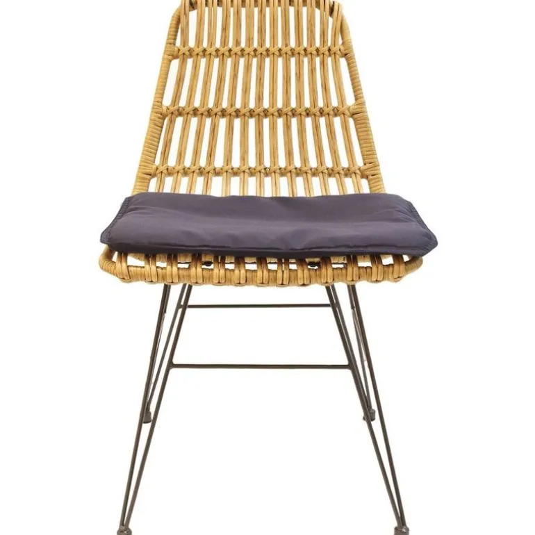 Chaise intérieure extérieure avec galette Surabaya (Bois naturel)