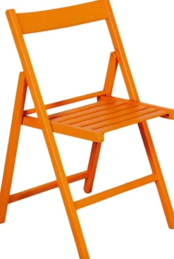 Chaise pliante en bois (Orange)
