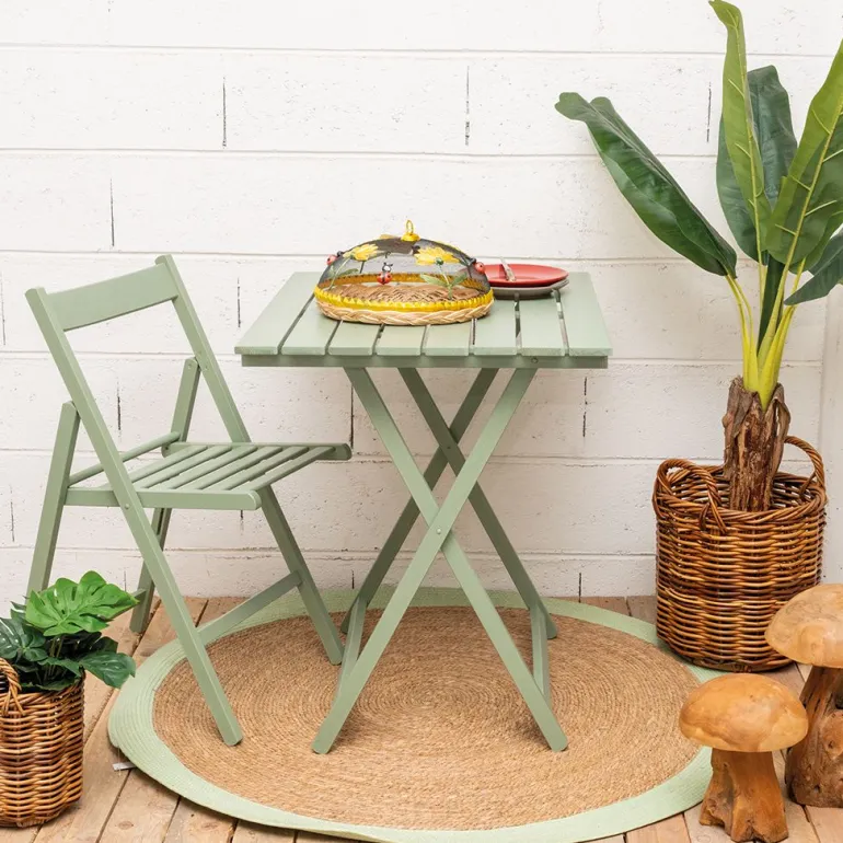 Chaise pliante en bois (Vert)