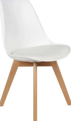 Chaise scandinave avec assise rembourrée (Lot de 2) (Blanc)