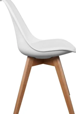 Chaise scandinave avec assise rembourrée (Lot de 2) (Blanc)