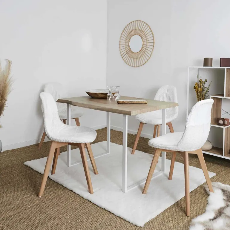 Chaise scandinave patchwork blanc