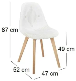 Chaise scandinave patchwork blanc