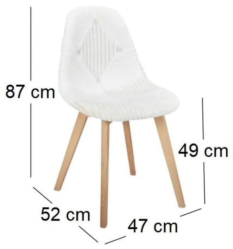 Chaise scandinave patchwork blanc