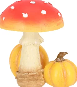 Champignon amanite en polyrésine (Amanite avec citrouilles)