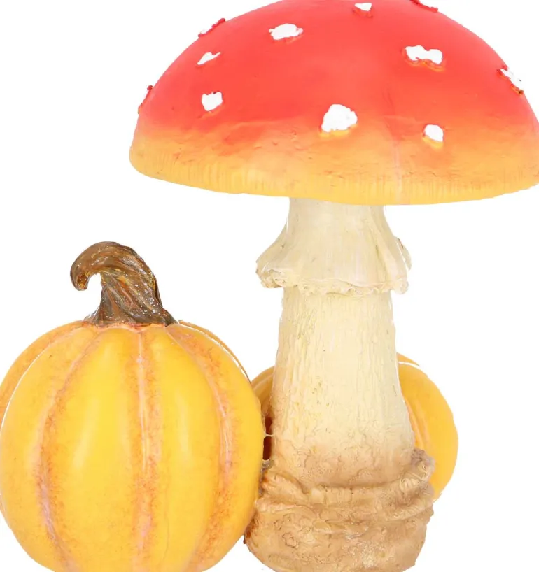 Champignon amanite en polyrésine (Amanite avec citrouilles)
