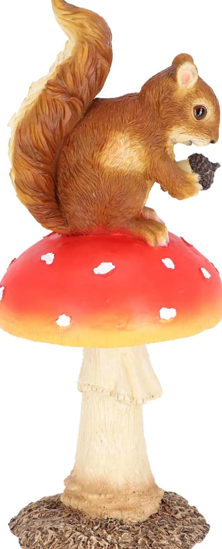 Champignon amanite en polyrésine (Amanite avec écureuil)
