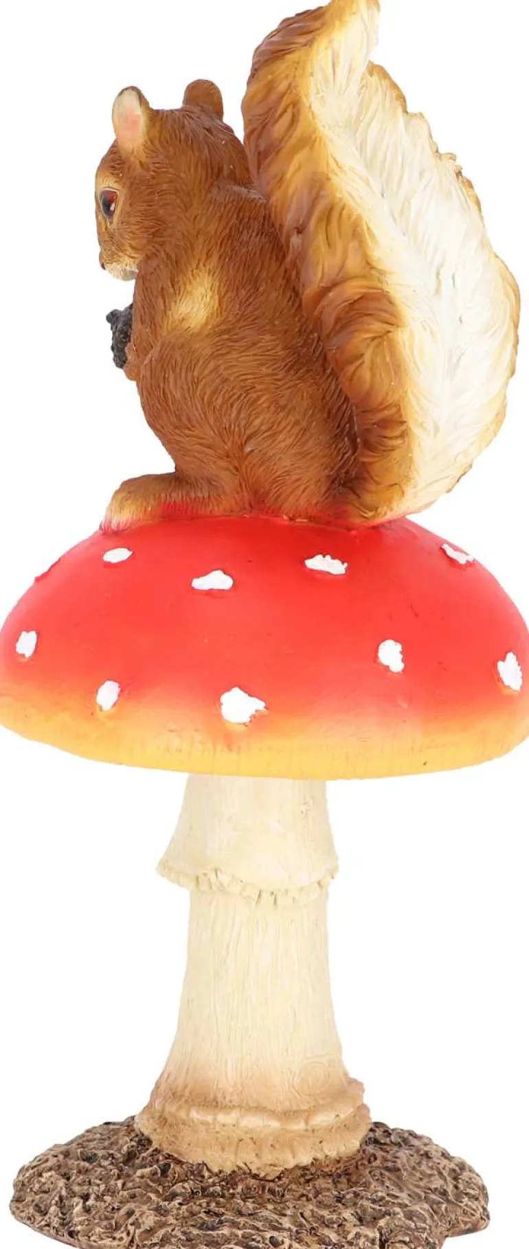 Champignon amanite en polyrésine (Amanite avec écureuil)
