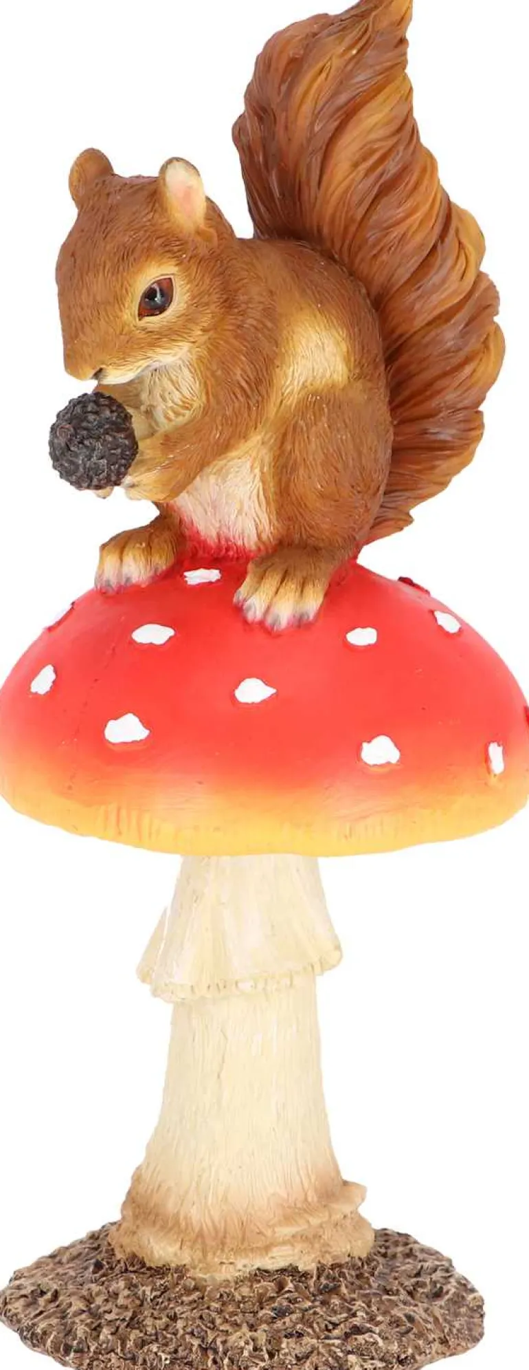 Champignon amanite en polyrésine (Amanite avec écureuil)