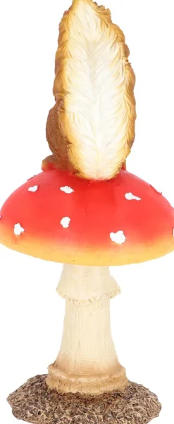 Champignon amanite en polyrésine (Amanite avec écureuil)