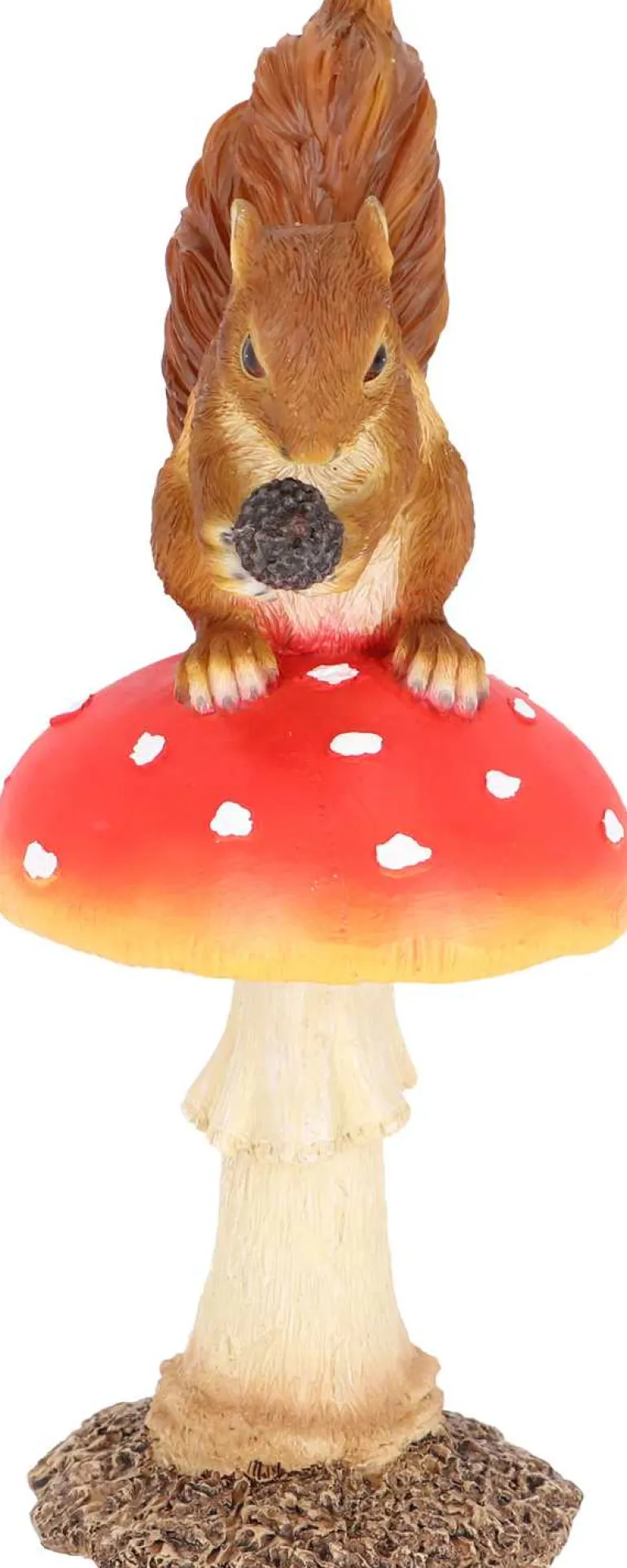 Champignon amanite en polyrésine (Amanite avec écureuil)
