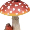 Champignon avec oiseaux en résine 8 x 16 cm
