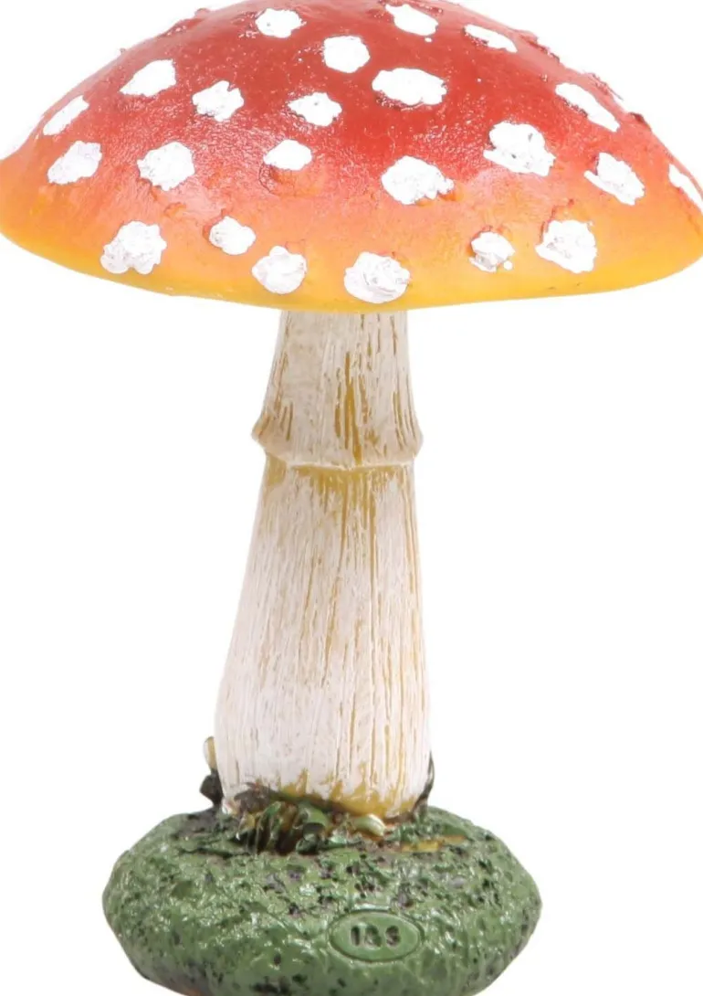 Champignon dans l'herbe en résine (Rond - hauteur 13 cm)