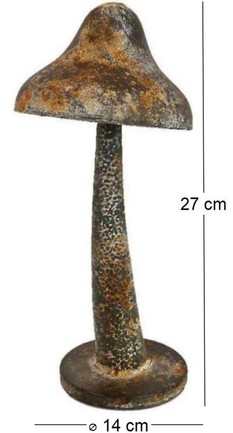 Champignon en fer patiné 14 x 27 cm