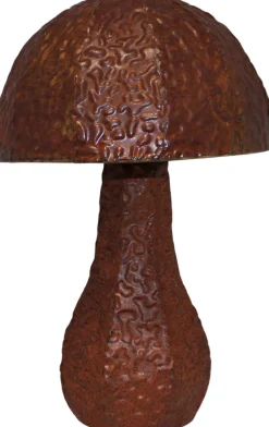 Champignon rond décoratif en acier rouillé 53 x 39 cm