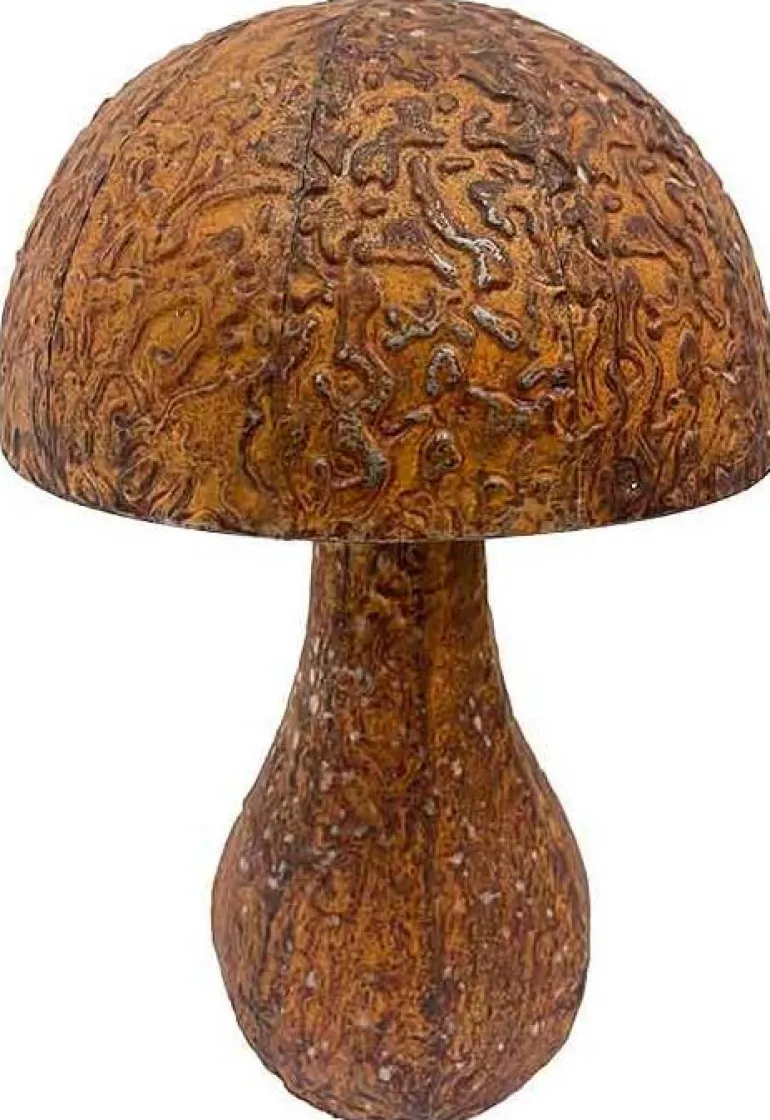 Champignon rond décoratif en acier rouillé 53 x 39 cm