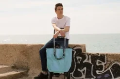 Chariot de marché pliable 2 roues Mini Bag (Bleu Céleste)