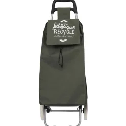 Chariot shopping en plastique recyclé 2 roues (Kiwi)