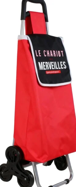 Chariot shopping en polyester 6 roues (Rouge)