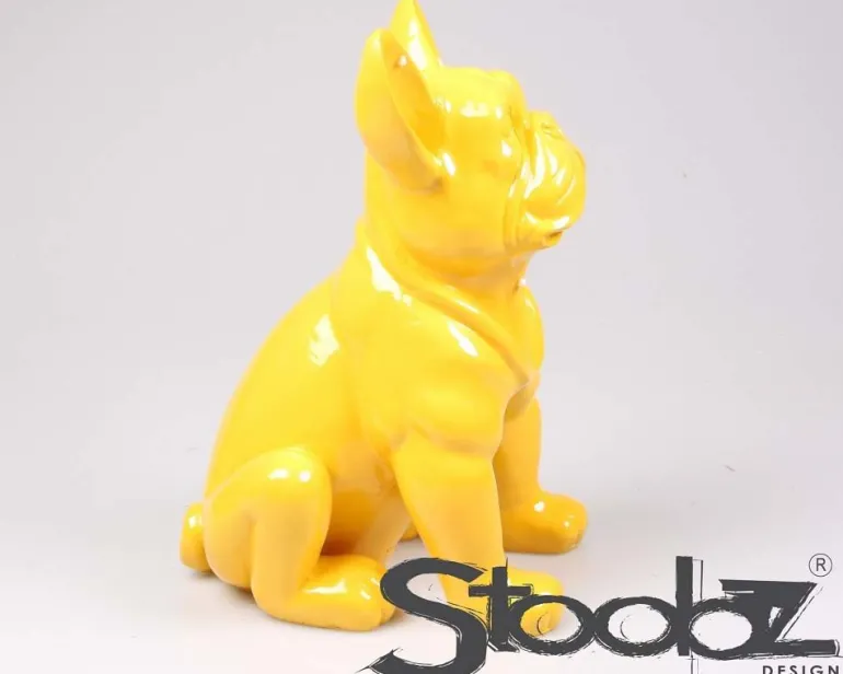 Chien bouledogue français coloré 37 x 25 x 22 cm (Jaune)