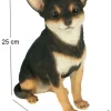 Chihuahua assis en résine 24 cm